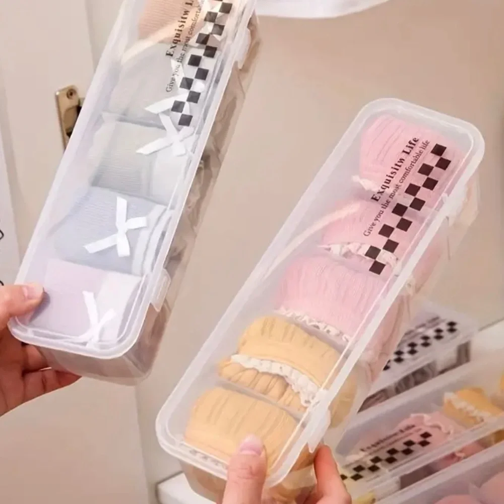 4 multi-grid socks drawer storage boxes underwear drawer household space saving